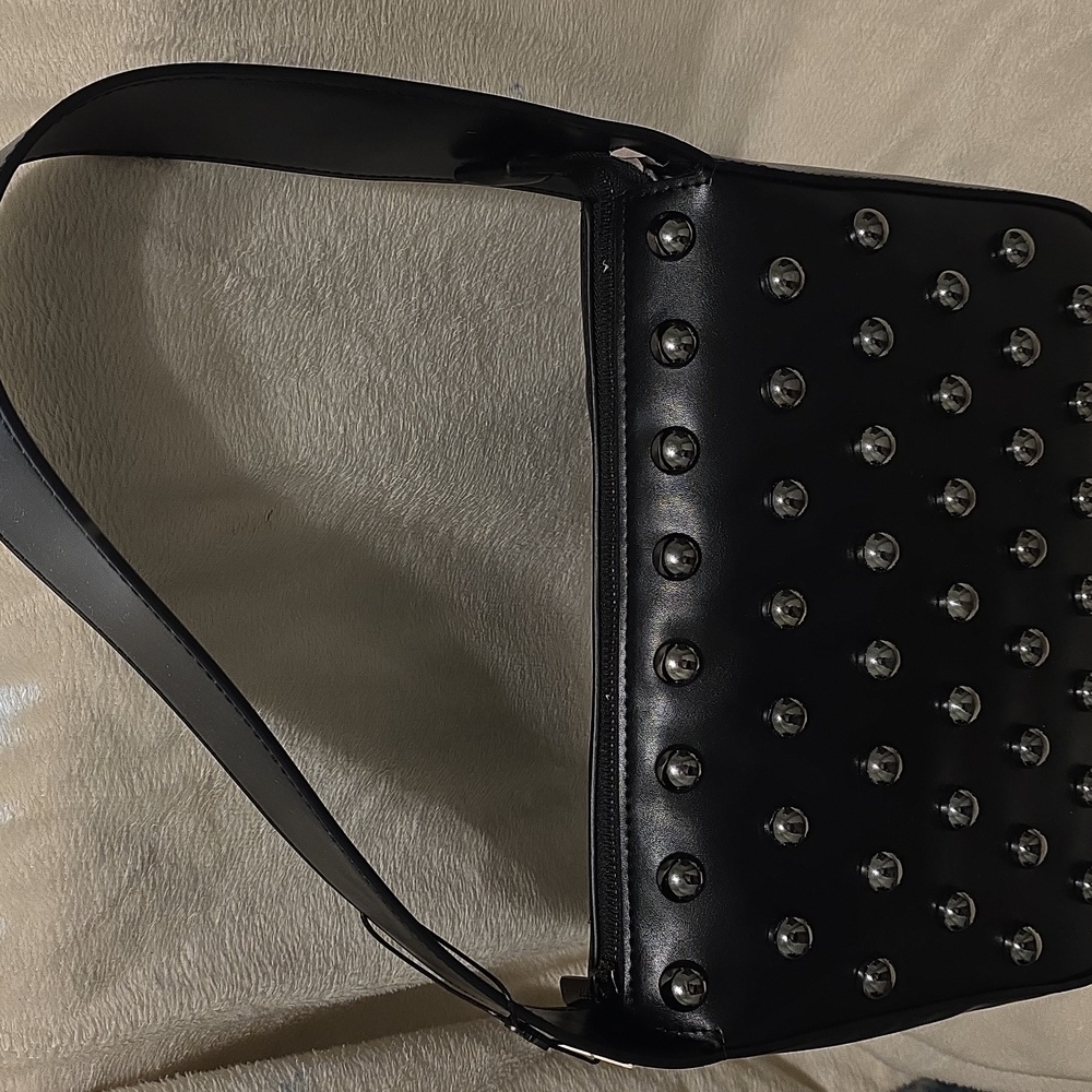 BCBGeneration Studded Shoulder Purse Bag Black